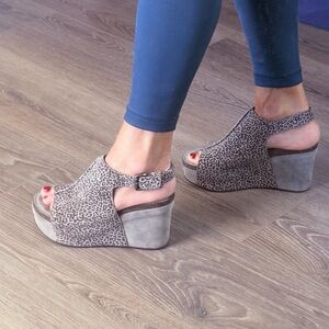 OTBT Leopard Print Wedge Sandals